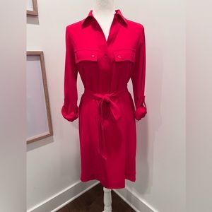 Jones New York Pink Belted Midi Dress
